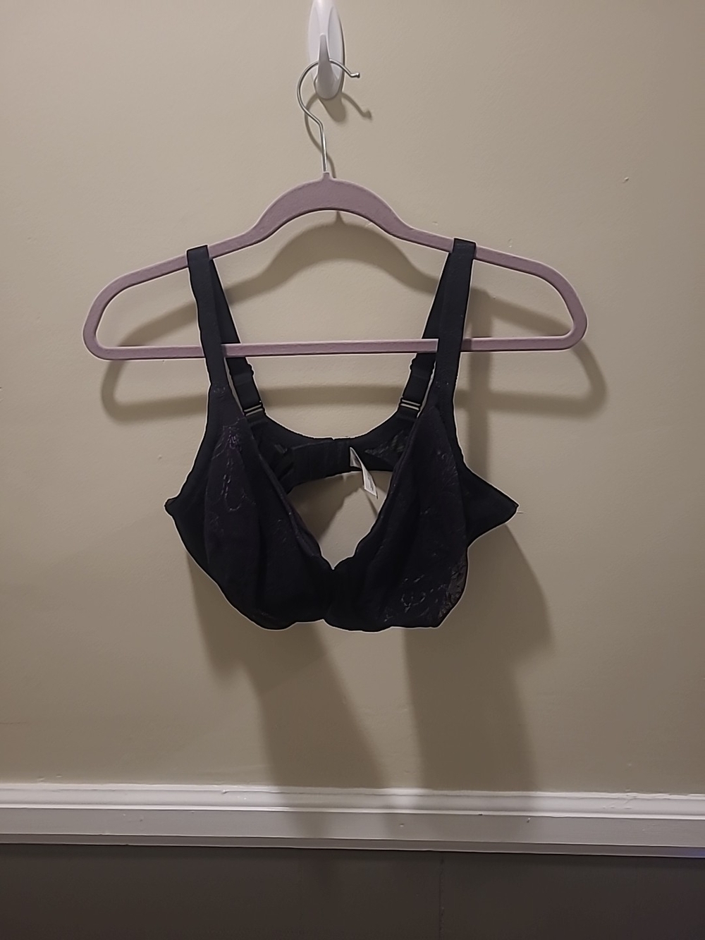 Vintage Cabernet Black Lace Bra Lined Style F62BN036 Unpadded Underwire 36G